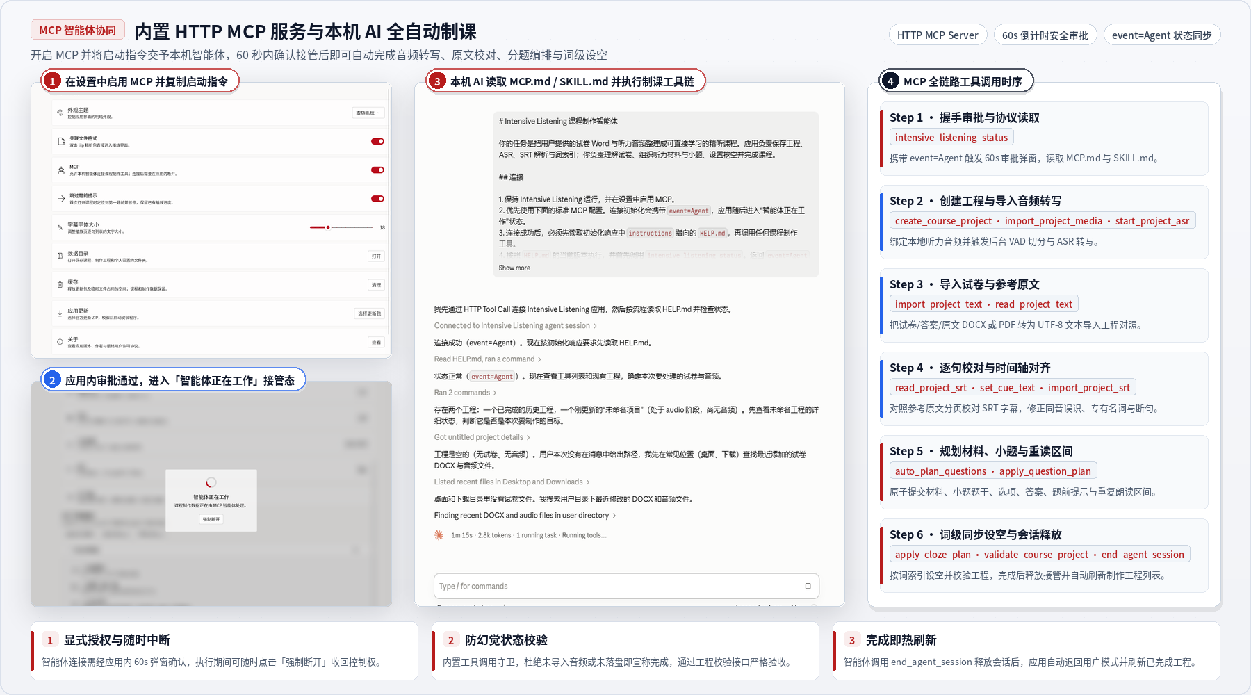应用中的 MCP 智能体协同制课界面